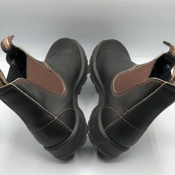 Blundstone Chelsea Boot Mens Size AU 7.5 US 8.5 #500 Stout Brown Leather Pull On - Picture 5 of 15